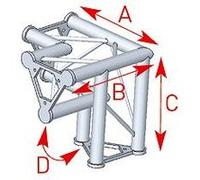 ASD 57ASD32 / Angle vertical 3 départs pied gauche 90Â° lg 0m40 x 0m40 x 0m40