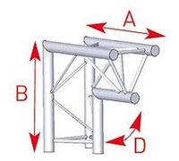 ASD 57ASX23 / Angle 2 départs vertical 90Â° pied lg 0m50 x 0m50