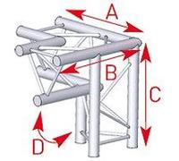 ASD 57ASX32 / Angle 3 départs 90Â° pied gauche lg 0m50 x 0m50 x 0m50