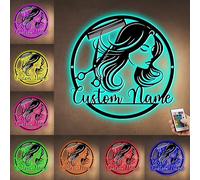 ASD Jewerly Personnalisé Barbier métal mur Art lumière, nom personnalisé salon de coiffure néon décoration chambre, coiffeur LED nom logo, coiffeur logo commercial salon de coiffure boutique cadeaux