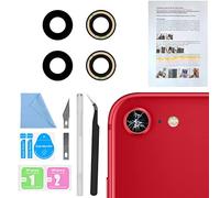 ASDAWN Lot de 2 lentilles de rechange pour appareil photo arrière iPhone 8 4,7" avec adhésif pré-installé, lentille de rechange pour appareil photo arrière avec manuel d'installation (français non garanti) + ensemble d'outils de réparation