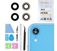 ASDAWN Lot de 2 lentilles de rechange pour appareil photo arrière iPhone XR 6,1" avec adhésif pré-installé, lentille de rechange pour appareil photo arrière avec manuel d'installation (français non garanti) + ensemble d'outils de réparation