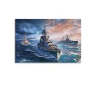 ASDBHGFF Poster de jeu vidéo World of Warships - Impression sur toile - Décoration murale moderne pour chambre à coucher - 20 x 30 cm