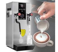 asdchZen 12L Kokendwatermachine, Commerciële Stoommelkschuimer, Elektrische Melkschuimmachine, Met 2 LCD-Temperatuurweergaven, Voor Koffiebar, Zilverkleurig