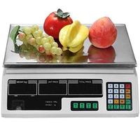 asdchZen Balance De Cuisine Électronique 40 Kg/2 G, Calcul De Prix Électronique, Pesée De Cuisine Numérique en Acier Inoxydable, Écran LCD Industriel avec Fonction De Pelage Zéro