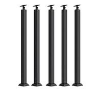 asdchZen Balustres Carrés pour Escalier, Angle Réglable, Noirs, pour Terrasse, Villa, Loft, Plateforme, Hauteurs Disponibles : 70, 80, 90, 100, 110 Et 120 Cm, Lot De 5, 120 Cm / 47,2 Po