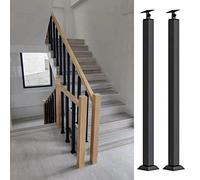 asdchZen Balustres Carrés pour Escalier, Angle Réglable, Noirs, pour Terrasse, Villa, Loft, Plateforme, Hauteurs Disponibles : 70, 80, 90, 100, 110 Et 120 Cm, Lot De 2, Hauteur : 100 Cm / 39,3 Po