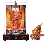 asdchZen Barbecue À Viande, Gril Vertical pour Kebab, Rôtissoire À Gaz en Acier Inoxydable, Appareil À Brochettes pour La Cuisine avec Interrupteur De Réglage De La Température, 50-300 °C