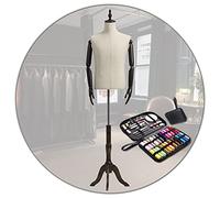 asdchZen Buste De Mannequin De Tailleur Homme, Buste Rétro pour Présentation De Vêtements, Bras en Bois Massif, Bonne Stabilité, avec Kit De Couture.