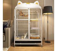 asdchZen Cages pour Chats D'Intérieur, Enclos pour Petits Animaux D'Intérieur, Cage en Grillage Métallique pour Cochons d'Inde, Maison pour Furets, Chinchillas Et Hérissons, Blanche - 3 Niveaux