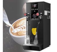 asdchZen Commerciële Melkopschuimer, 12 Liter Stoommelkopschuimmachine, Multifunctionele Elektrische Melkschuimmaker Met LED-Display, Zilver, Zwart