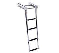 asdchZen Échelle De Bain Pliable À Plateforme Coulissante pour Ponton, Yacht, Piscine, Moteur Hors-Bord Et Quai, en Acier Inoxydable, Charge 150 Kg