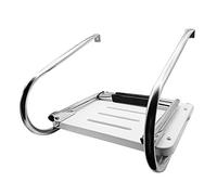 asdchZen Échelle De Bateau Télescopique 3 Ou 2 Marches, Plateforme en Fibre De Verre Et 2 Mains Courantes, pour Piscine, Ponton, Quai Ou Bateau De Pêche, Montage sous Le Châssis, 2 Marches