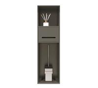 asdchZen Étagère Encastrée pour Salle De Bain, Niche De Rangement pour Papier Toilette, sans Carrelage, pour Salon, Chambre À Coucher, Hôtel, Gris, 800 X 230 X 125 Mm