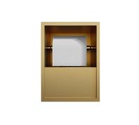 asdchZen Étagère Encastrée pour Salle De Bain, Niche De Rangement pour Papier Toilette, sans Carrelage, pour Salon, Chambre À Coucher, Hôtel, Doré, 230 X 170 X 120 Mm