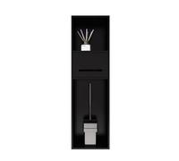 asdchZen Étagère Encastrée pour Salle De Bain, Niche De Rangement pour Papier Toilette, sans Carrelage, pour Salon, Chambre À Coucher, Hôtel, Noir, 800 X 230 X 125 Mm