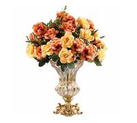asdchZen – Vase en verre rétro européen avec fleurs artificielles – salon/salle à manger/chambre