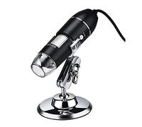 asdchZen Kit D'Accessoires pour Microscope : Caméra De Préparation De Lames, Microscope Numérique 1600X, Microscope Électronique Portable, Loupe À 8 LED, Grossissement Réglable, avec Support.