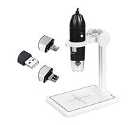 asdchZen Kit D'Accessoires pour Microscope Numérique 1600X, Microscope Électronique Portable USB 3 en 1 avec 8 LED, Zoom, Caméra, Loupe Et Lames De Microscope.