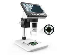 asdchZen Lames De Microscope Réglables, Microscope Numérique 1000X, Écran 4,3 Pouces, Résolution 1080P, 8 Lampes LED, Loupe, Pièces Détachées pour Microscope