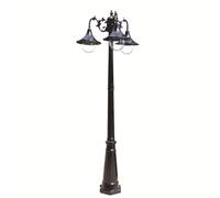 asdchZen Lampadaire Extérieur À 3 Lumières, Éclairage sur Poteau, Éclairage sur Poteau Haut pour Jardin, Terrasse, Pelouse, Allée, Porte D'Entrée, Noir, Hauteur : 225 Cm
