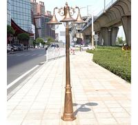 asdchZen Lampadaire Extérieur À 3 Lumières, Éclairage sur Poteau, pour Jardin, Terrasse, Pelouse, Allée, Porte D'Entrée, Laiton, Hauteur : 280 Cm