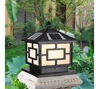asdchZen Lampadaire Solaire À LED, Lampadaire D'Extérieur en Aluminium, Lampadaire Vintage, Luminaire Décoratif pour Terrasse, Jardin, Allée, Arrière-Cour, Foncé, 30 Cm