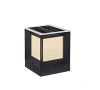 asdchZen Lampadaire Solaire Carré À LED en Aluminium Noir, Étanche Ip55, Éclairage D'Extérieur pour Jardin, Terrasse, Rue