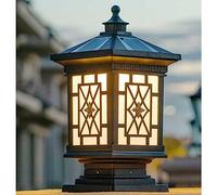 asdchZen Lampadaire Solaire D'Extérieur Moderne en Verre, Éclairage De Paysage, Borne Lumineuse en Aluminium pour Clôture, Patio, Allée, Cour, Pelouse, Jardin, D, 65,5 Cm