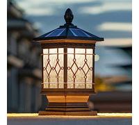 asdchZen Lampadaire Solaire D'Extérieur Moderne en Verre, Éclairage De Paysage, Borne Lumineuse en Aluminium pour Clôture, Patio, Allée, Cour, Pelouse, Jardin, C, 50,5 Cm