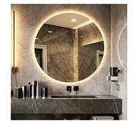 asdchZen Miroir De Salle De Bain Lumineux À LED, Miroir De Coiffeuse Mural avec Éclairage LED, Étanche, sans Cadre, Rétroéclairage, Lumière Chaude, 70 X 70 Cm