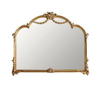 asdchZen Miroir De Salle De Bain, Miroir Vintage À Cadre en Bois, Miroir Mural Rectangulaire Doré Sculpté De Fleurs, pour Salle De Bain, Salon, Chambre, Dimensions : 80 X 60 Cm.