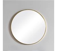 asdchZen Miroir De Salle De Bain Rond, Miroir De Courtoisie en Alliage D'Aluminium, Miroir Anti-Explosion, Étanche, Or/Noir, 40/50/60 Cm, Miroir Décoratif Mural Simple, Or, 60 X 60 Cm