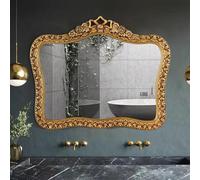 asdchZen Miroir Mural Doré Antique, Cadre Sculpté Vintage Orné, Miroir Décoratif pour Salon, Couloir, Cheminée, Salle De Bain, Entrée