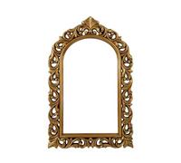asdchZen Miroir Mural Vintage, Miroir Décoratif Suspendu Arqué De 117 X 76 Cm, Miroir De Maquillage Orné d'une Arche Sculptée pour Salle De Bain, Chambre, Salon, Entrée, Doré