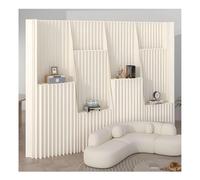 asdchZen Paravent De Séparation Modulable avec Étagère De Rangement, en Papier Kraft, sans Assemblage - Solution D'Intimité Polyvalente, Blanc - 2 X 1,8 M / 6,56 X 5,9 Pi,White-2X1.8M/6.56X5.9Ft