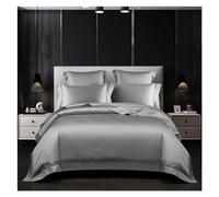 asdchZen Parure De Lit De Luxe en Coton Égyptien 1200 Fils, Douce Et Soyeuse, 4/6 Pièces, Housse De Couette, Drap, Taies d'oreiller, Taille Super King/Queen, Toutes Saisons,Silver,240X260cm 6pcs