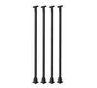 asdchZen Poteau D'Escalier Intérieur avec Support Réglable, Kit De Balustres Et Barreaux Noirs pour Rampe D'Escalier Extérieure, 1 À 20 Marches, Ensemble De 4, Hauteur 85 Cm.