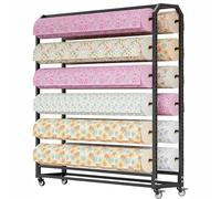 asdchZen Présentoir À Rouleaux De Tissu Commercial avec Barre Réglable, Solution D'Exposition Textile Peu Encombrante pour Magasins Et Particuliers, 14 Barres Transversales, Entre-Barres De 130 Cm