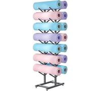 asdchZen Présentoir pour Rouleaux De Mousse À Skateboard avec Pieds Réglables, Support De Rangement pour Tapis De Sport, Double Face, 7 Niveaux