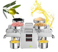 asdchZen Presse À Huile Commerciale - Extracteur Chaud/Froid en Acier Inoxydable pour Graines Et Olives, Haute Capacité avec Contrôle De Température Constant