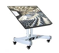 asdchZen Support De Moniteur Bas pour Téléviseurs De 32 À 75 Pouces, Angle De Vision Réglable À 90°, Support De Télévision À roulettes avec Réglage en Hauteur