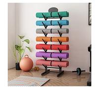 asdchZen Support De Rangement pour Tapis De Yoga en Mousse avec roulettes Verrouillables, Étagère De Présentation Robuste Et Autonome pour Magasin/Studio De Yogablack-No Wheels