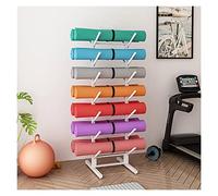 asdchZen Support De Rangement pour Tapis De Yoga en Mousse avec roulettes Verrouillables, Étagère De Présentation Robuste Et Autonome pour Magasin/Studio De Yogawhite-No Wheels