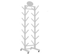 asdchZen Support De Rangement pour Tapis De Yoga en Mousse avec roulettes Verrouillables, Étagère De Présentation Robuste Et Autonome pour Magasin/Studio De Yogawhite-with Wheels