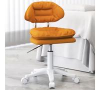 asdchZen Tabouret De Coiffeuse Pivotant À 360° Et Réglable en Hauteur pour Salle De Bain Et Salon, Yunduo, en Similicuir, Orange Et Blanc.