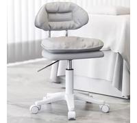 asdchZen Tabouret De Coiffeuse Pivotant À 360° Et Réglable en Hauteur pour Salle De Bain Et Salon, Yunduo, en Similicuir Gris Et Blanc.