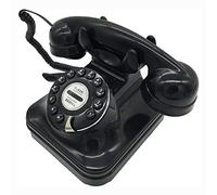 asdchZen Téléphone Fixe Rétro Européen Antique, Téléphone De Bureau À Domicile, Téléphone en Métal, Ancien Téléphone Fixe À Cadran Rotatif, Téléphone Fixe Filaire