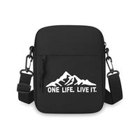 ASDCTYTKO Chaîne de montagnes, texte, aventure, vie Sac bandoulière pour hommes Femmes à une épaule Dessin animé Dessin animé Impression de film Unisex, cadeau unisoirfestival