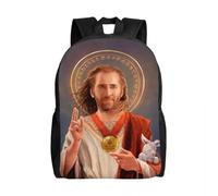 ASDCTYTKO Impression 3D Sacs à dos Saint Nicolas Cage Sacs de voyage drôles pour l’école Femmes hommes Sac à dos Portable 15 pouces cadeau de festival